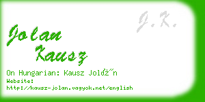 jolan kausz business card